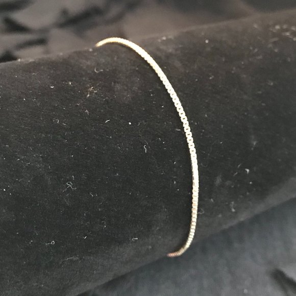 925 Sterling Silver Thin Box Chain Bracelet 9 Inch